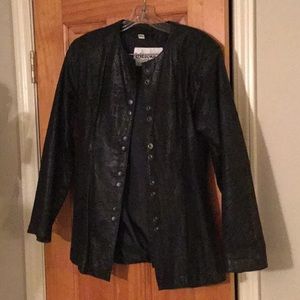 Ladies Black Leather unlined Jacket  M